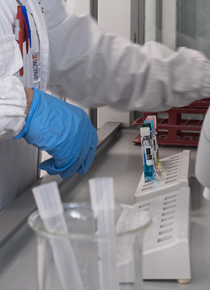 Young girl undergoing analysis in a laboratory